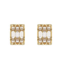 14K Yellow Gold Diamond Baguette Earrings For Men | 0.32 Carats | 1.29 Grams