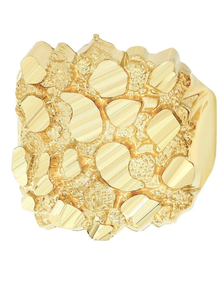 Gold Nugget Ring- Mens Ring 10K Gold | 6.1 Grams