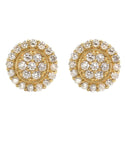 14K Yellow Gold Diamond Earrings For Men | 0.49 Carats | 1.95 Grams